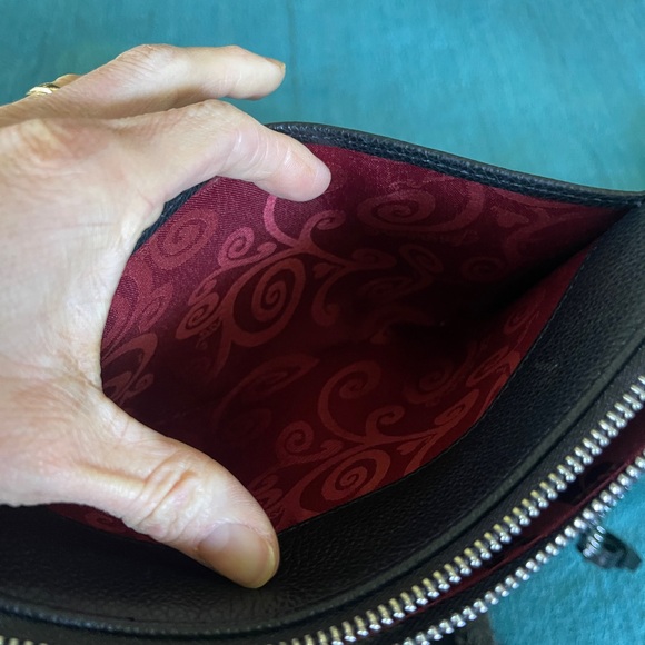 Brighton Black Leather Crossbody Bag with Heart Accent - Picture 7 of 8